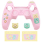 PlayVital Cute Bear Controller Silicone Case with Thumb Grips for PS5 Wireless Controller, Compatible with Charging Station - Pink & Yellow - UYBPFP002 PlayVital