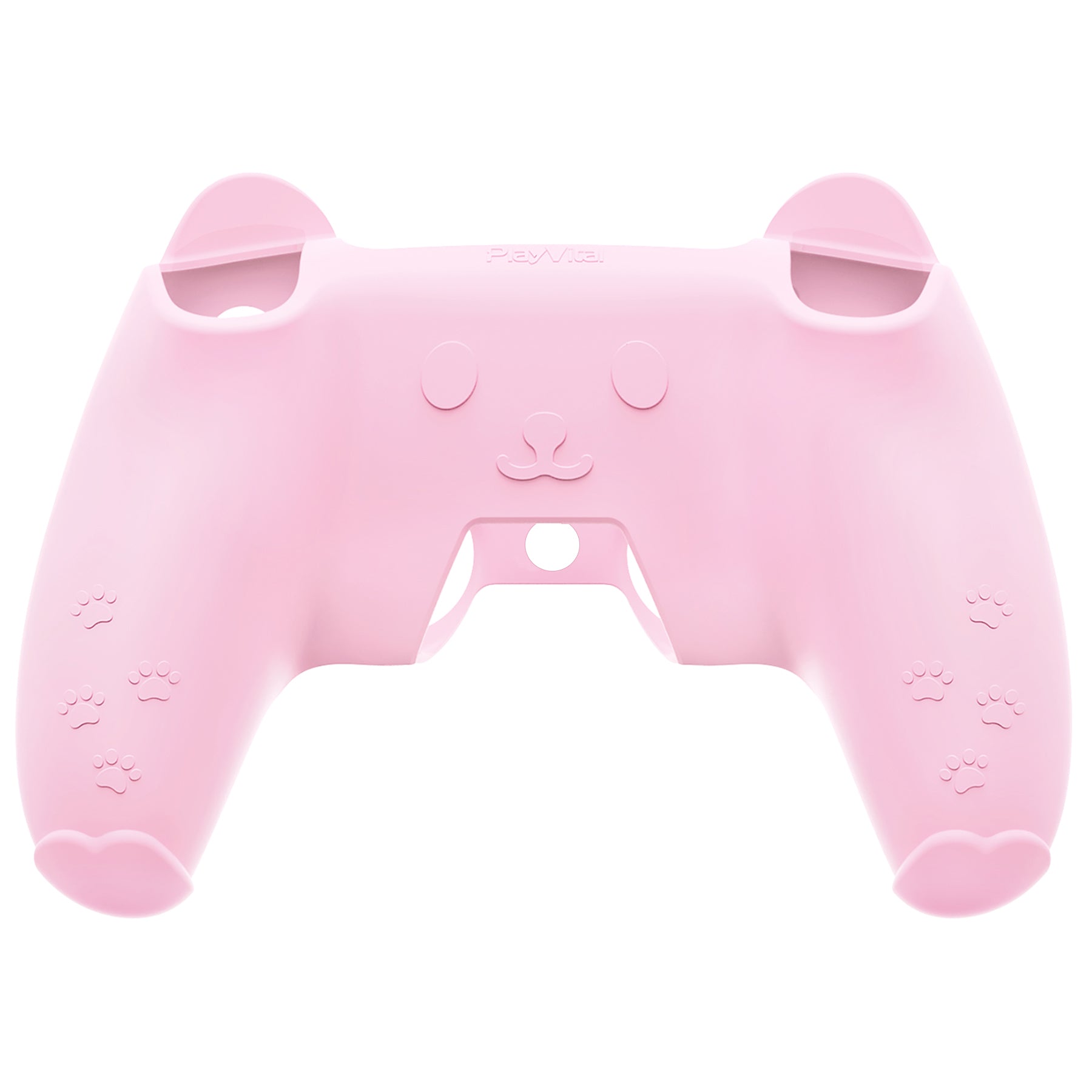 PlayVital Cute Bear Controller Silicone Case with Thumb Grips for PS5 Wireless Controller, Compatible with Charging Station - Pink & Yellow - UYBPFP002 PlayVital