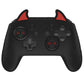 PlayVital Cute Demon Anti-Slip Silicone Grip Cover with Thumb Grips and Stickers for Nintendo Switch Pro Controller - Black PlayVital