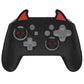 PlayVital Cute Demon Anti-Slip Silicone Grip Cover with Thumb Grips and Stickers for Nintendo Switch Pro Controller - Black PlayVital