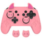 PlayVital Cute Demon Anti-Slip Silicone Grip Cover with Thumb Grips and Stickers for Nintendo Switch Pro Controller - Pink PlayVital