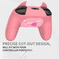 PlayVital Cute Demon Anti-Slip Silicone Grip Cover with Thumb Grips and Stickers for Nintendo Switch Pro Controller - Pink PlayVital