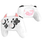 PlayVital Cute Demon Anti-Slip Silicone Grip Cover with Thumb Grips and Stickers for Nintendo Switch Pro Controller - White PlayVital