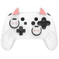 PlayVital Cute Demon Anti-Slip Silicone Grip Cover with Thumb Grips and Stickers for Nintendo Switch Pro Controller - White PlayVital