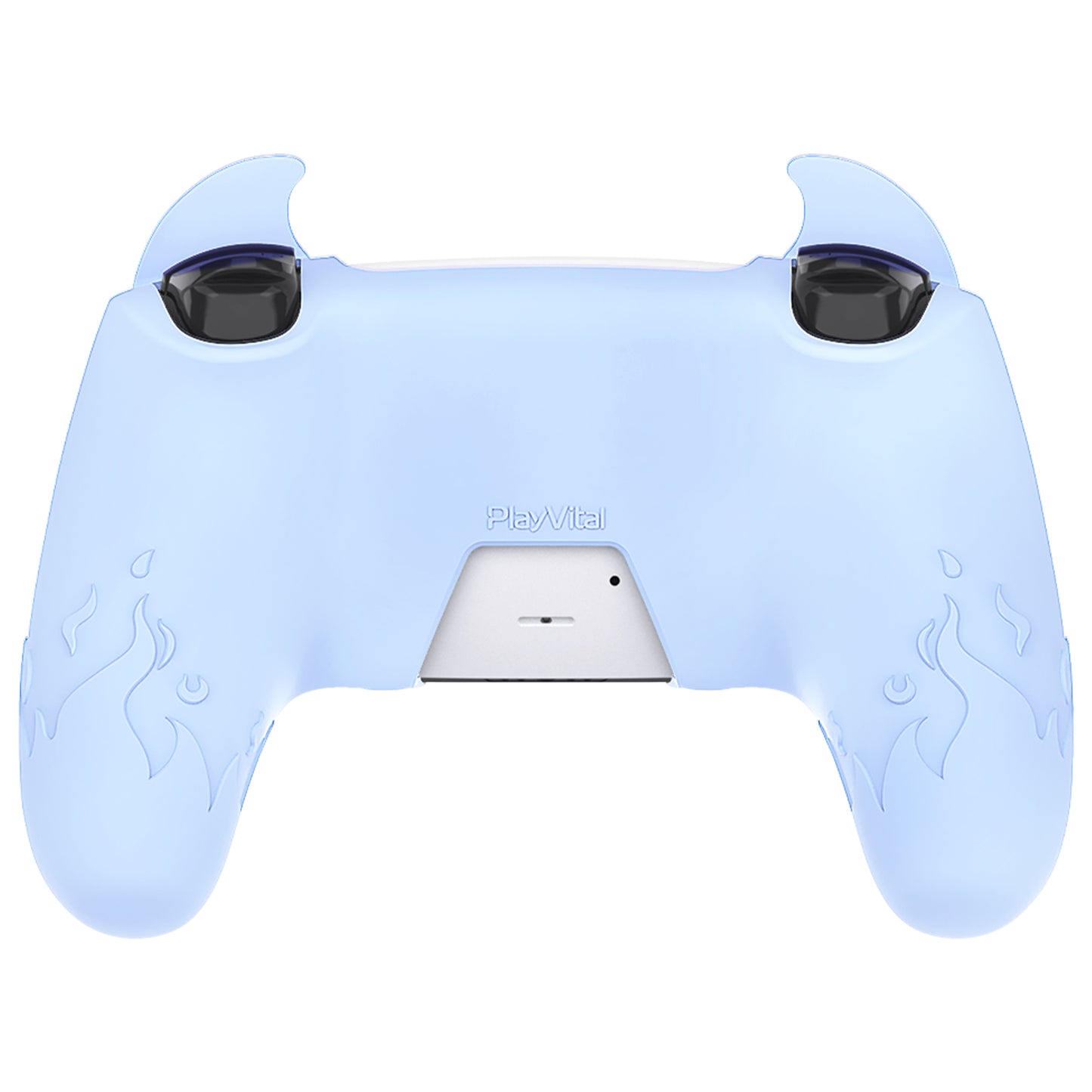 PlayVital Cute Demon Controller Silicone Case with Thumb Grips for PS5 Wireless Controller, Compatible with Charging Station - Blue - DEPFP004 PlayVital