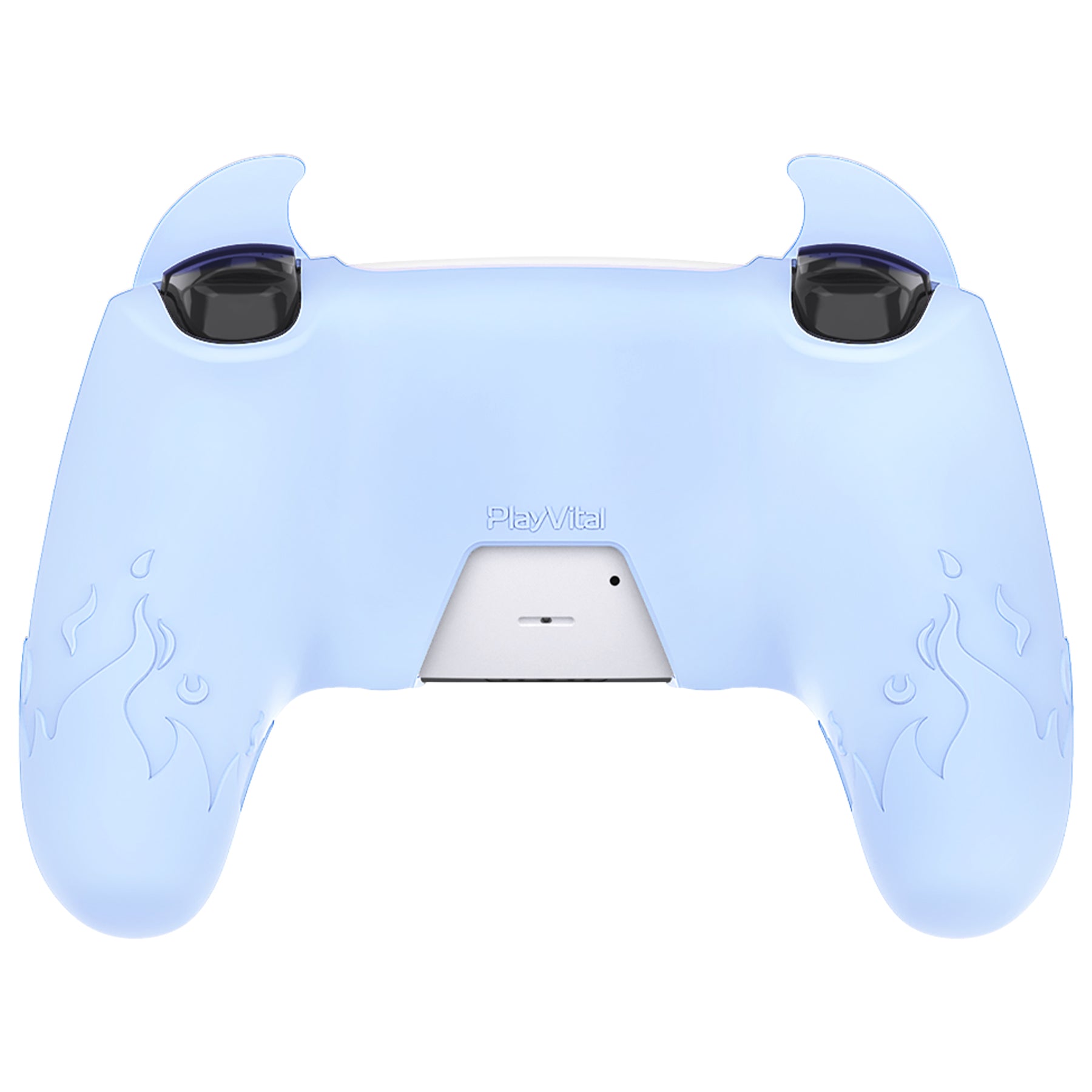 PlayVital Cute Demon Controller Silicone Case with Thumb Grips for PS5 Wireless Controller, Compatible with Charging Station - Blue - DEPFP004 PlayVital