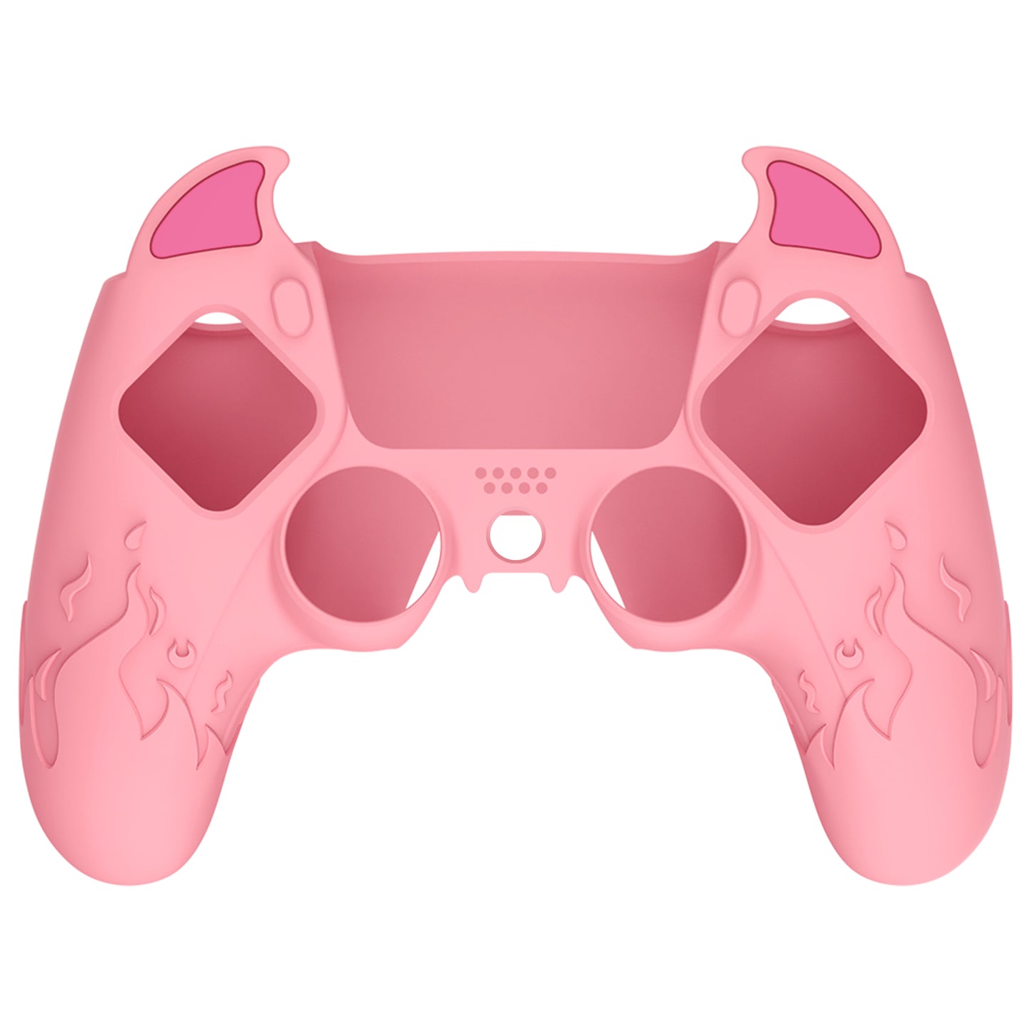 PlayVital Cute Demon Controller Silicone Case with Thumb Grips for PS5 Wireless Controller, Compatible with Charging Station - Pink - DEPFP003 PlayVital