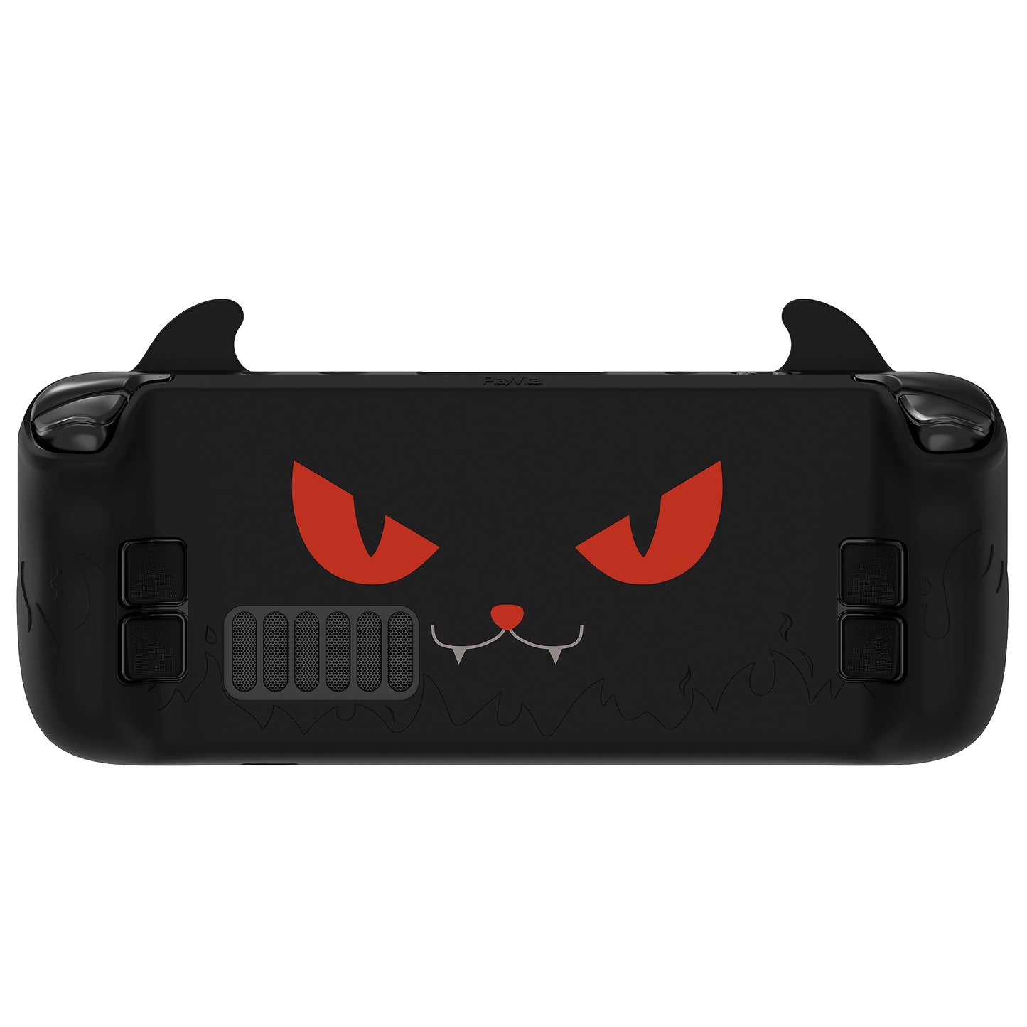 PlayVital Cute Demon Protective Case with Thumb Grips Caps for Steam Deck LCD & OLED - Black