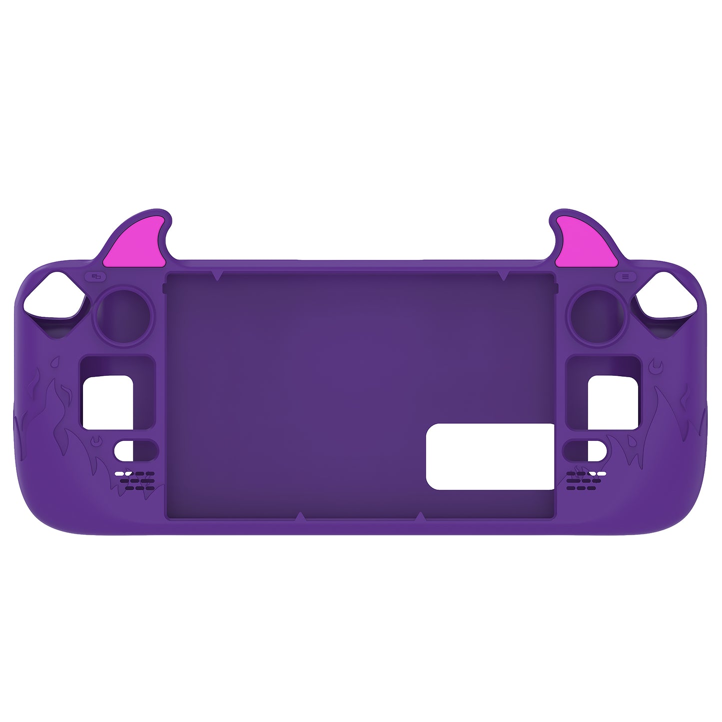 PlayVital Cute Demon Protective Case with Thumb Grips Caps for Steam Deck LCD & OLED - Purple