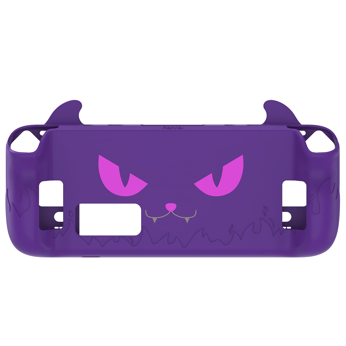 PlayVital Cute Demon Protective Case with Thumb Grips Caps for Steam Deck LCD & OLED - Purple