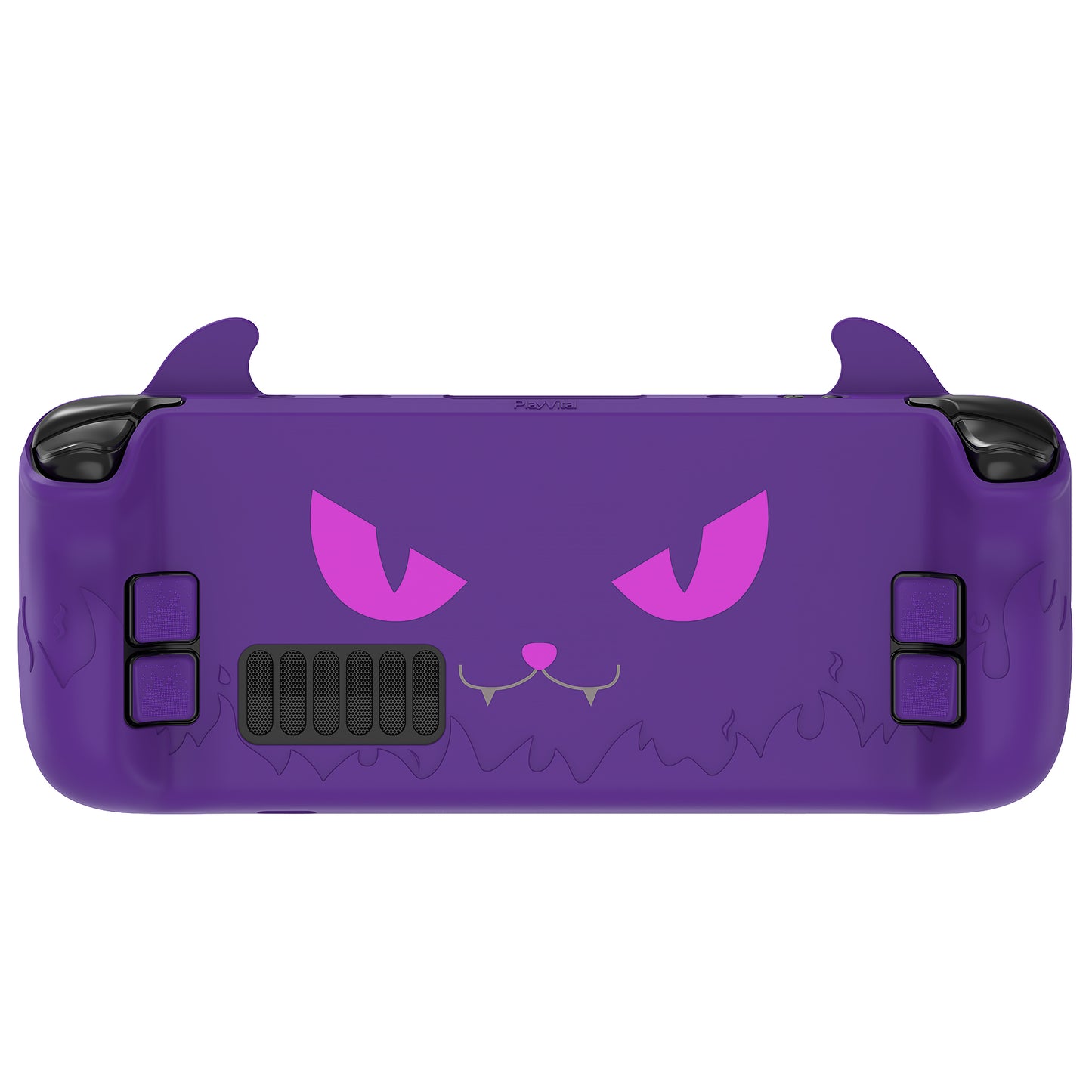 PlayVital Cute Demon Protective Case with Thumb Grips Caps for Steam Deck LCD & OLED - Purple