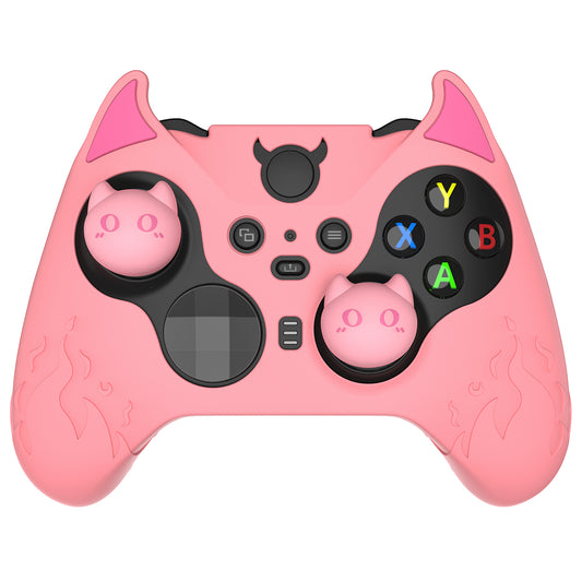 PlayVital Cute Demon Silicone Case Cover with Thumb Grips Caps for Xbox Elite Series 2 Controller & Xbox Elite Series 2 Core Controller - Black - UQNE2P005 PlayVital