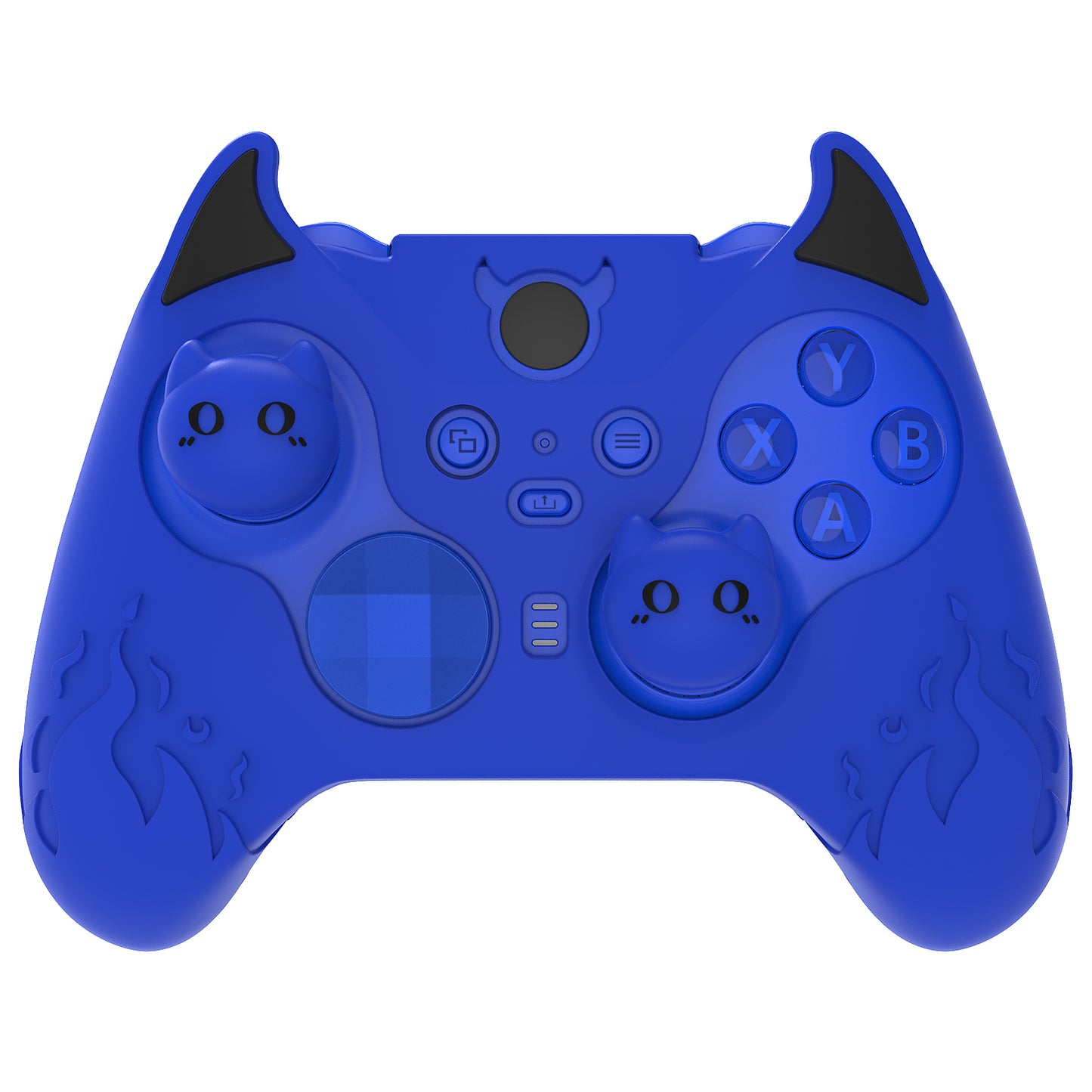 PlayVital Cute Demon Silicone Case Cover with Thumb Grips Caps for Xbox Elite Series 2 Controller & Xbox Elite Series 2 Core Controller - Blue PlayVital