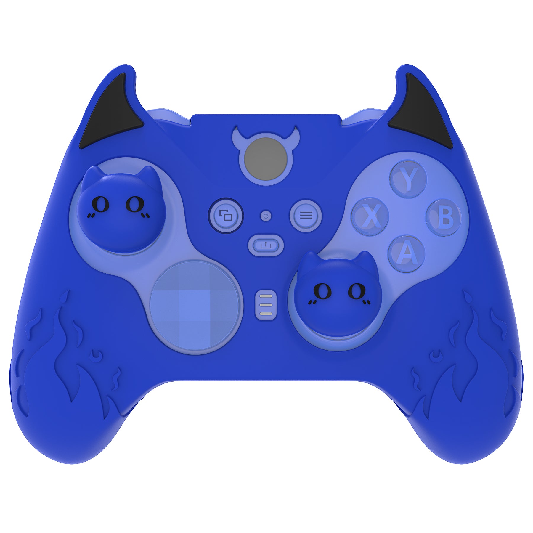 PlayVital Cute Demon Silicone Case Cover with Thumb Grips Caps for Xbox Elite Series 2 Controller & Xbox Elite Series 2 Core Controller - Blue PlayVital