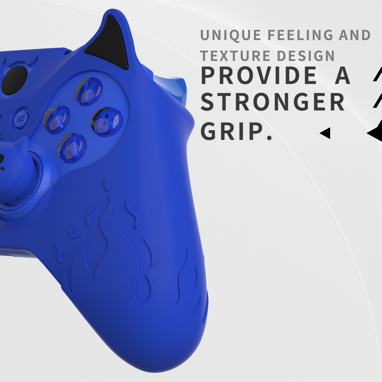 PlayVital Cute Demon Silicone Case Cover with Thumb Grips Caps for Xbox Elite Series 2 Controller & Xbox Elite Series 2 Core Controller - Blue PlayVital