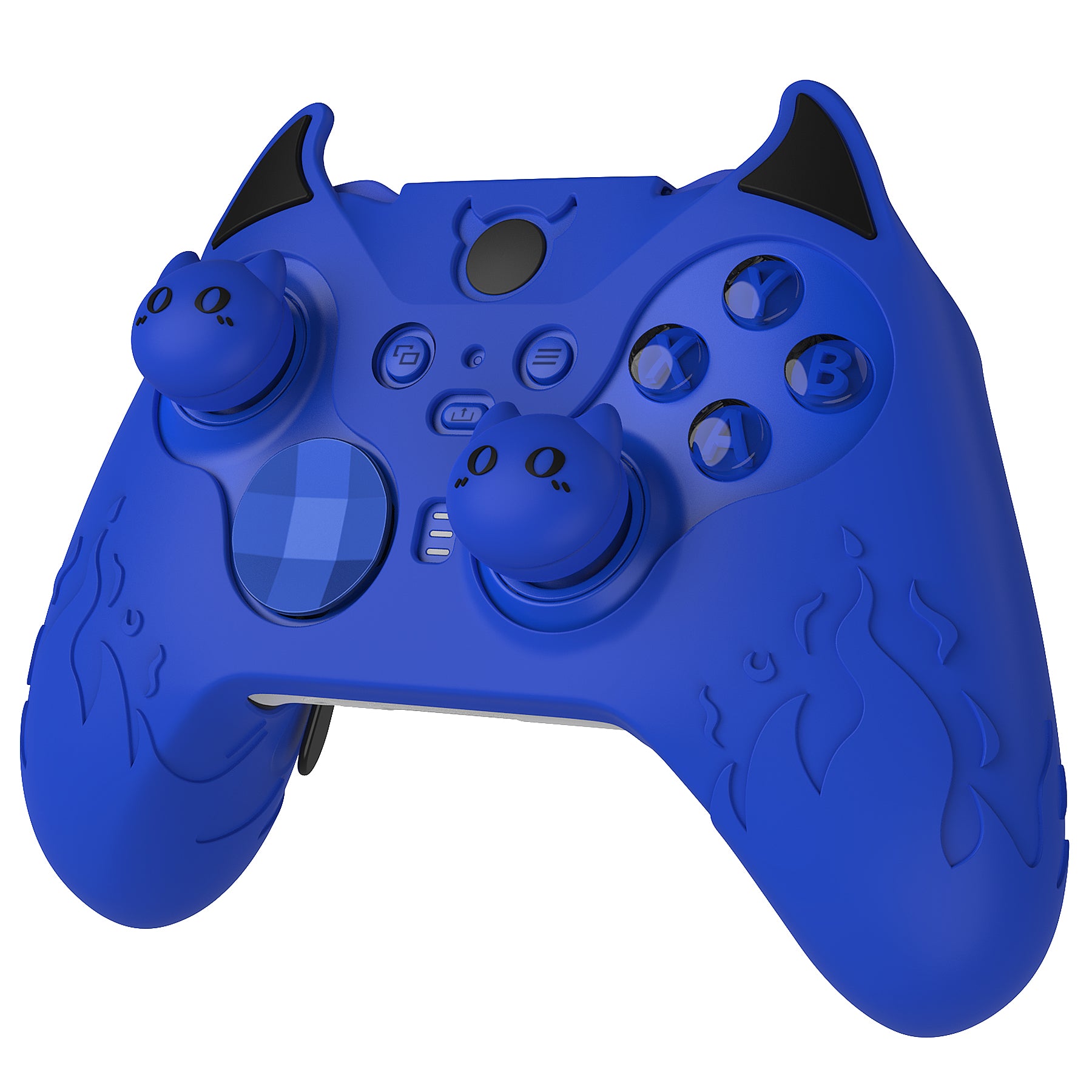 PlayVital Cute Demon Silicone Case Cover with Thumb Grips Caps for Xbox Elite Series 2 Controller & Xbox Elite Series 2 Core Controller - Blue PlayVital