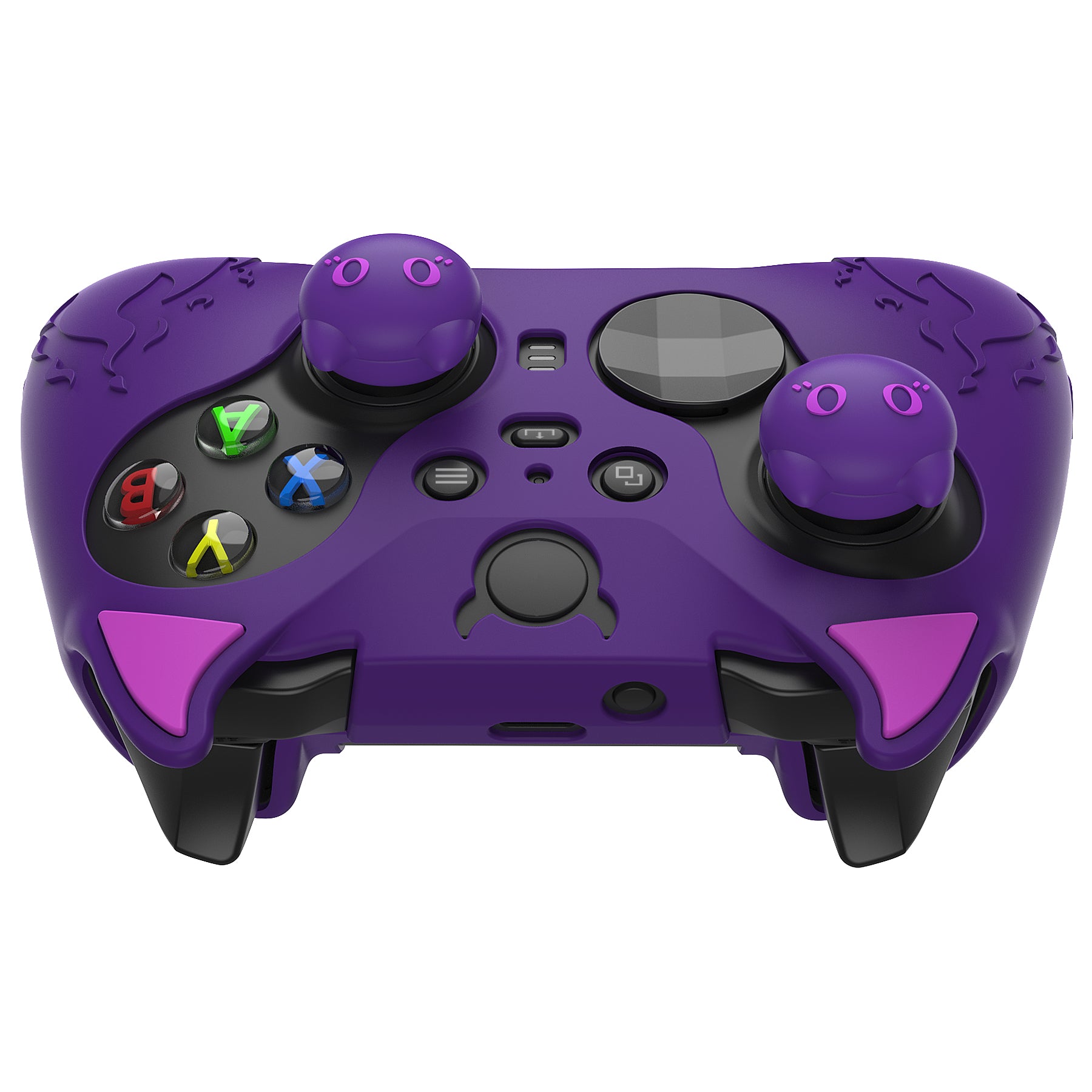 PlayVital Cute Demon Silicone Case Cover with Thumb Grips Caps for Xbox Elite Series 2 Controller & Xbox Elite Series 2 Core Controller - Purple - UQNE2P001 PlayVital