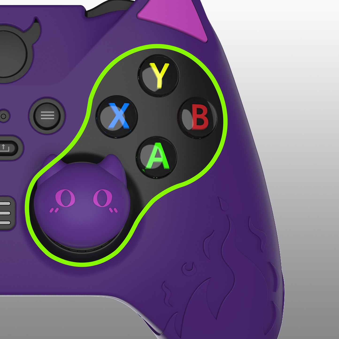 PlayVital Cute Demon Silicone Case Cover with Thumb Grips Caps for Xbox Elite Series 2 Controller & Xbox Elite Series 2 Core Controller - Purple - UQNE2P001 PlayVital