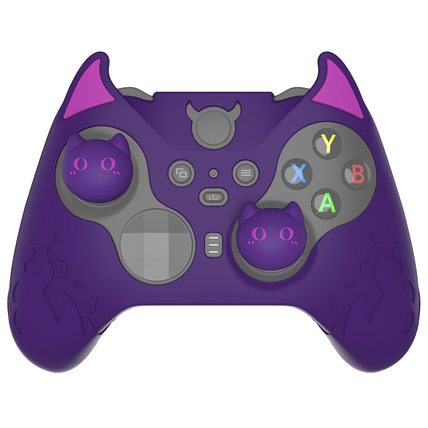 PlayVital Cute Demon Silicone Case Cover with Thumb Grips Caps for Xbox Elite Series 2 Controller & Xbox Elite Series 2 Core Controller - Purple - UQNE2P001 PlayVital