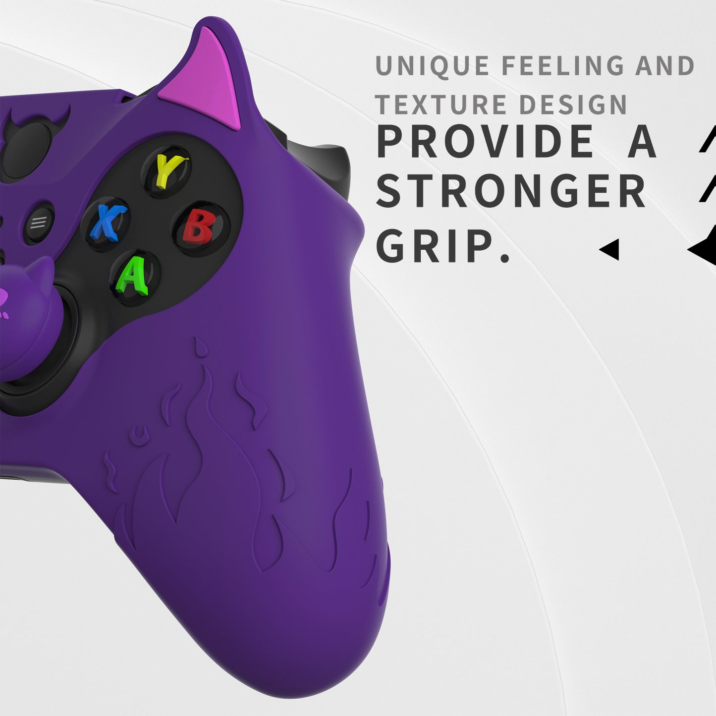 PlayVital Cute Demon Silicone Case Cover with Thumb Grips Caps for Xbox Elite Series 2 Controller & Xbox Elite Series 2 Core Controller - Purple - UQNE2P001 PlayVital