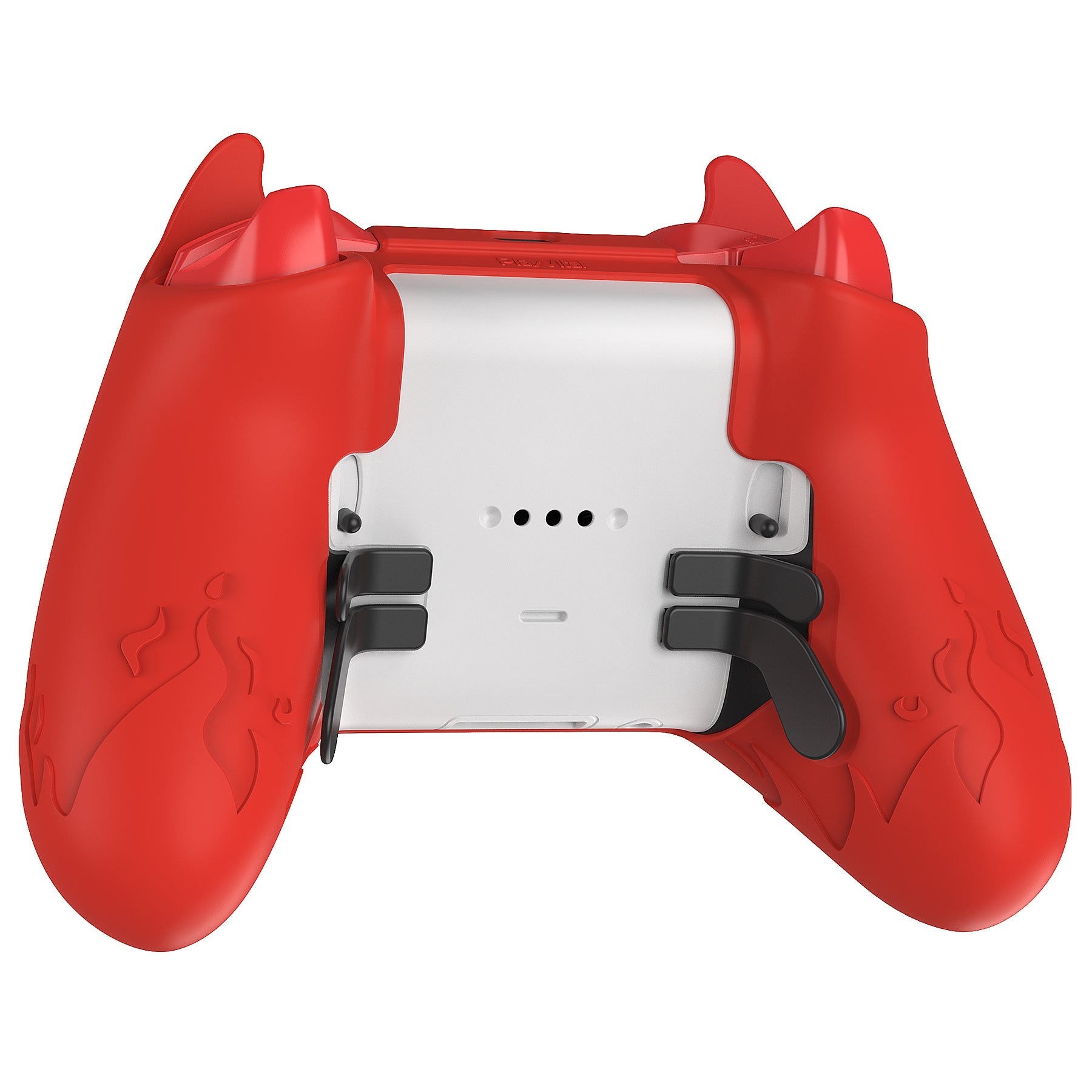 PlayVital Cute Demon Silicone Case Cover with Thumb Grips Caps for Xbox Elite Series 2 Controller & Xbox Elite Series 2 Core Controller - Red PlayVital