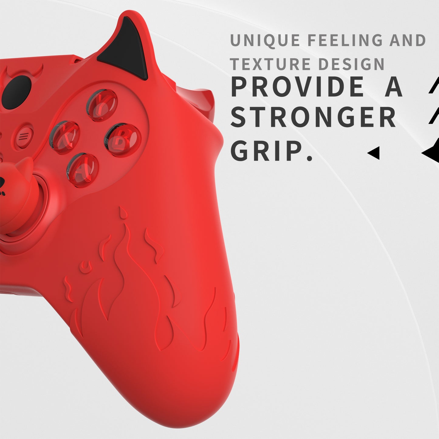 PlayVital Cute Demon Silicone Case Cover with Thumb Grips Caps for Xbox Elite Series 2 Controller & Xbox Elite Series 2 Core Controller - Red PlayVital