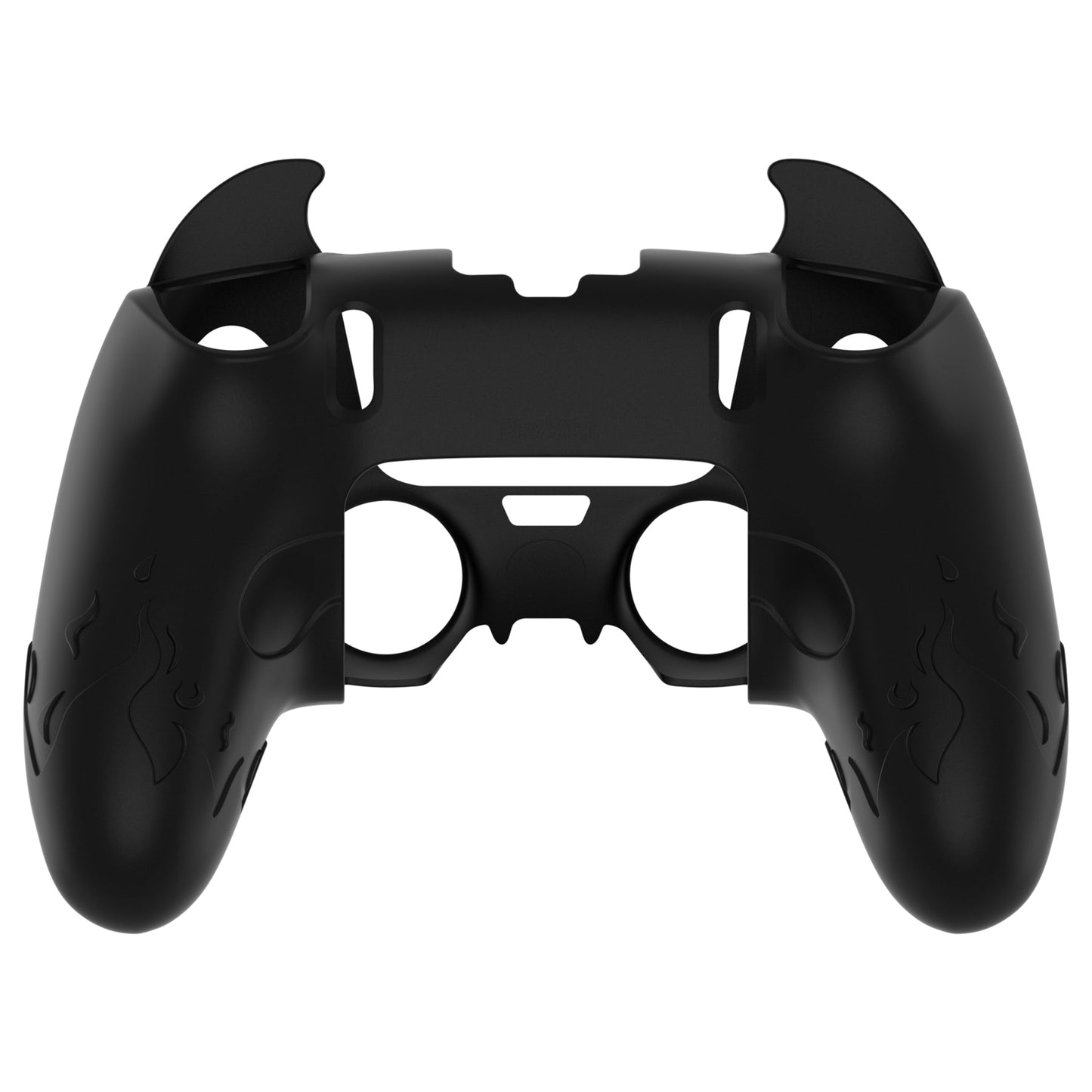 PlayVital Cute Demon Silicone Case with Touch Pad Sticker & Thumb Grip Caps for PS5 Edge Controller - Black PlayVital