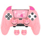 PlayVital Cute Demon Silicone Case with Touch Pad Sticker & Thumb Grip Caps for PS5 Edge Controller - Pink PlayVital