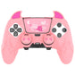 PlayVital Cute Demon Silicone Case with Touch Pad Sticker & Thumb Grip Caps for PS5 Edge Controller - Pink PlayVital