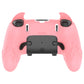 PlayVital Cute Demon Silicone Case with Touch Pad Sticker & Thumb Grip Caps for PS5 Edge Controller - Pink PlayVital