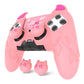 PlayVital Cute Demon Silicone Case with Touch Pad Sticker & Thumb Grip Caps for PS5 Edge Controller - Pink PlayVital