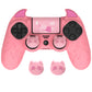 PlayVital Cute Demon Silicone Cover Grip Protector with Thumb Grips & Stickers for PS4 Controller - Pink PlayVital