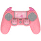 PlayVital Cute Demon Silicone Cover Grip Protector with Thumb Grips & Stickers for PS4 Controller - Pink PlayVital