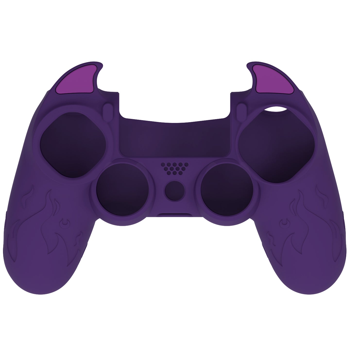 PlayVital Cute Demon Silicone Cover Grip Protector with Thumb Grips & Stickers for PS4 Controller - Purple PlayVital