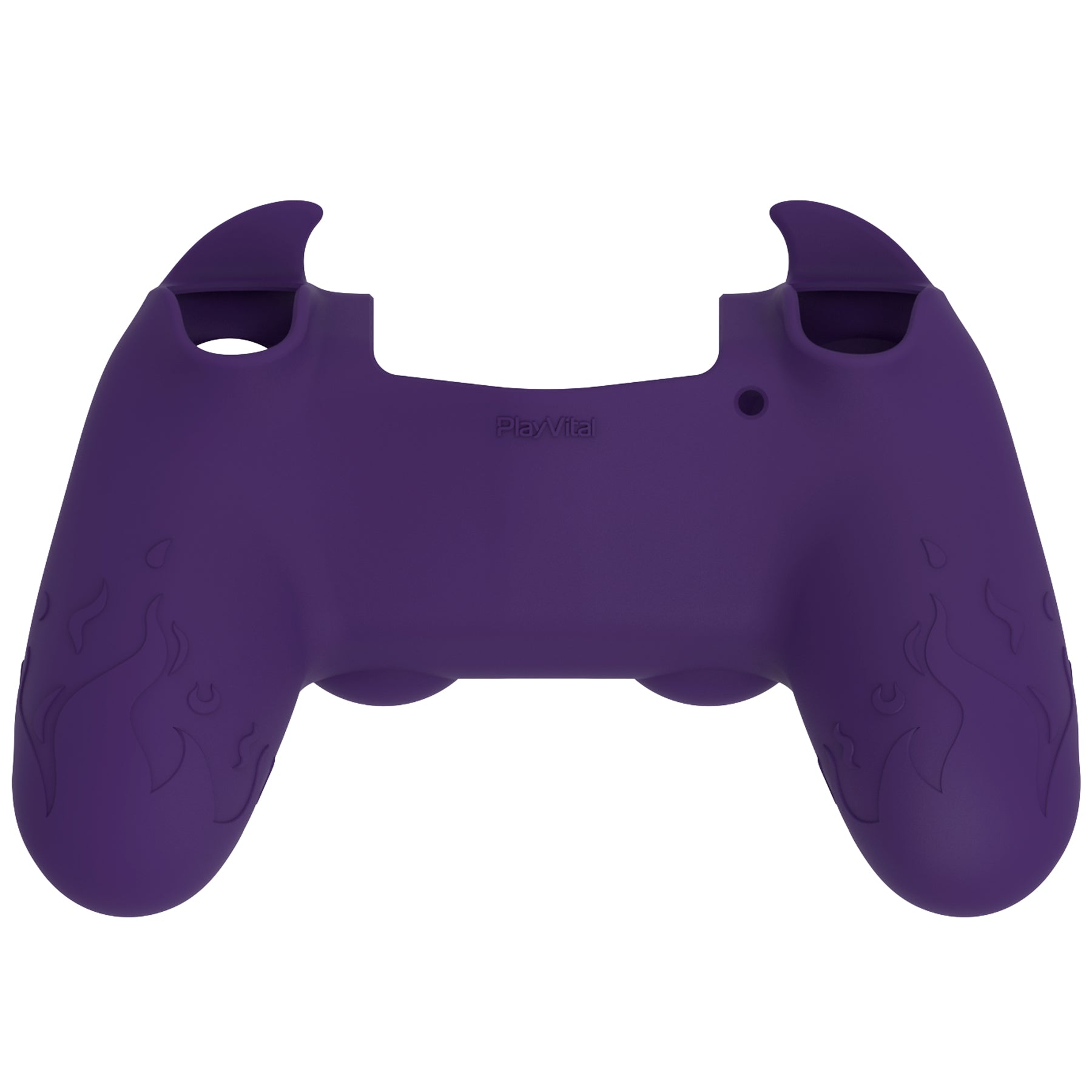 PlayVital Cute Demon Silicone Cover Grip Protector with Thumb Grips & Stickers for PS4 Controller - Purple PlayVital