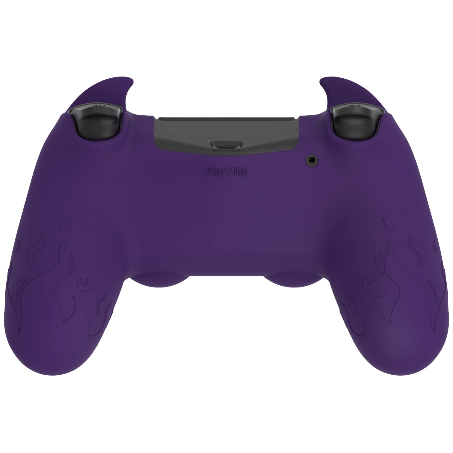 PlayVital Cute Demon Silicone Cover Grip Protector with Thumb Grips & Stickers for PS4 Controller - Purple PlayVital