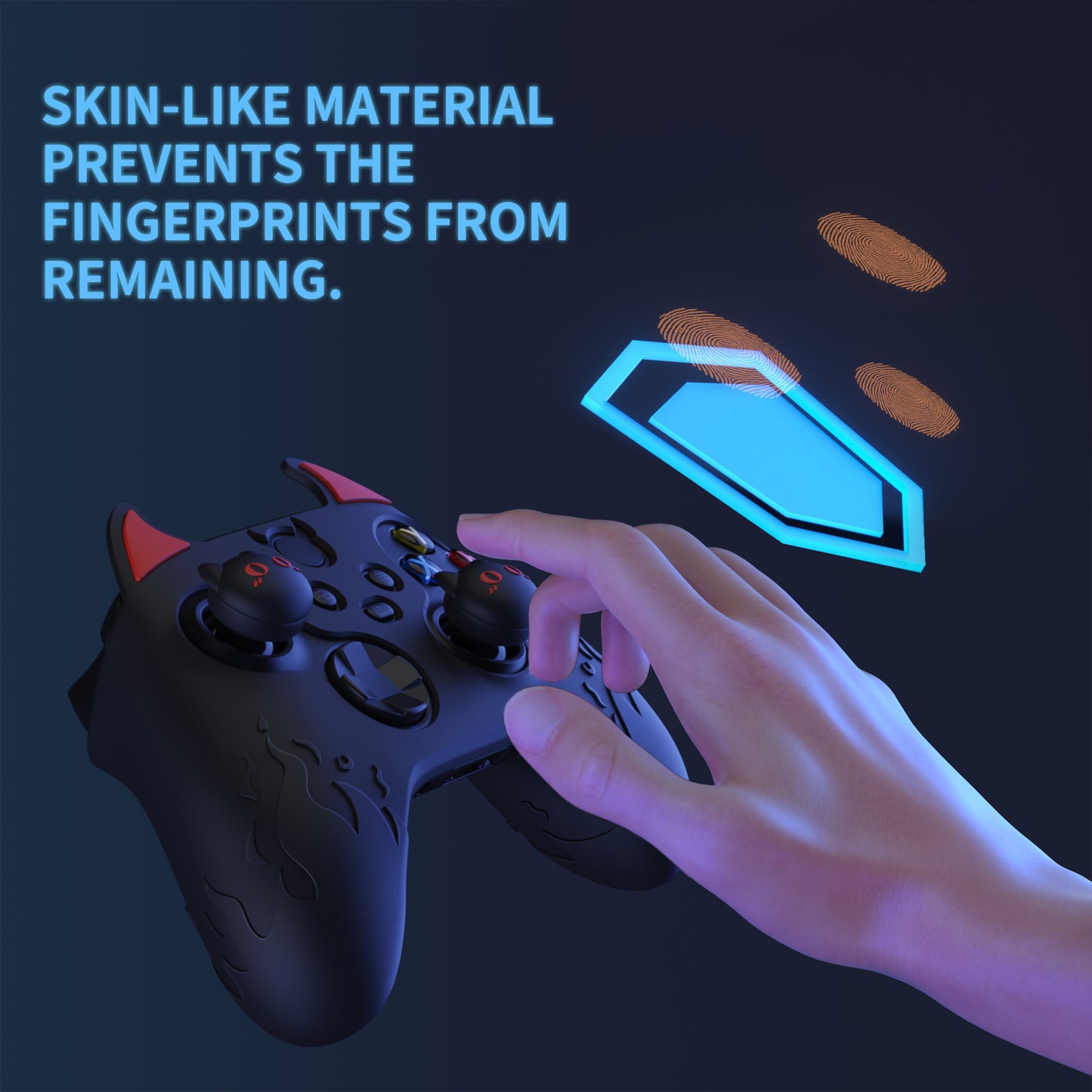 PlayVital Cute Demon Silicone Cover with Thumb Grip Caps for Xbox Series X/S Controller & Xbox Core Wireless Controller - Black - PUKX3P001 PlayVital