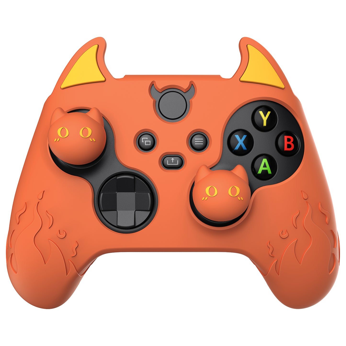 PlayVital Cute Demon Silicone Cover with Thumb Grip Caps for Xbox Series X/S Controller & Xbox Core Wireless Controller - Burnt Orange - PUKX3P004 PlayVital