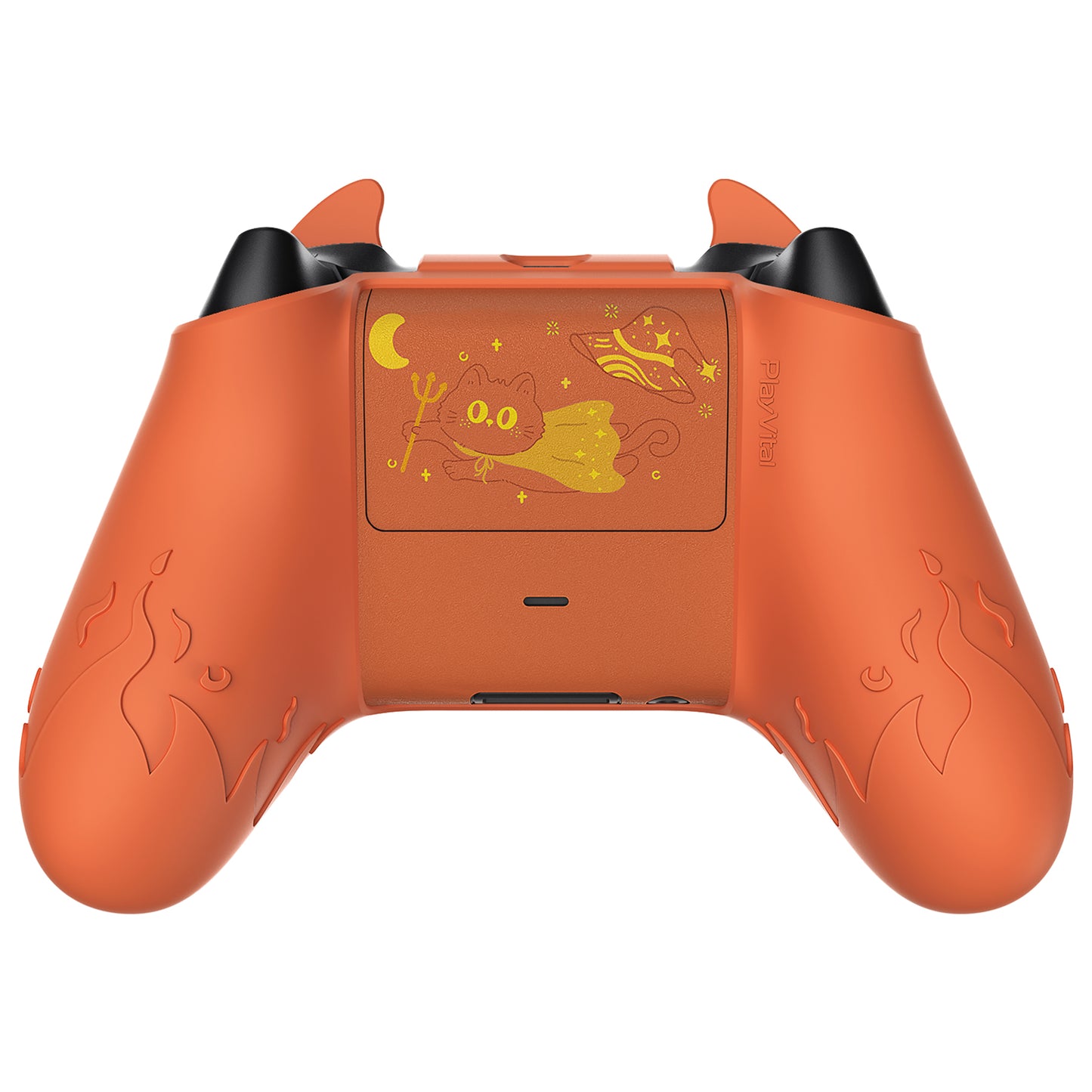 PlayVital Cute Demon Silicone Cover with Thumb Grip Caps for Xbox Series X/S Controller & Xbox Core Wireless Controller - Burnt Orange - PUKX3P004 PlayVital