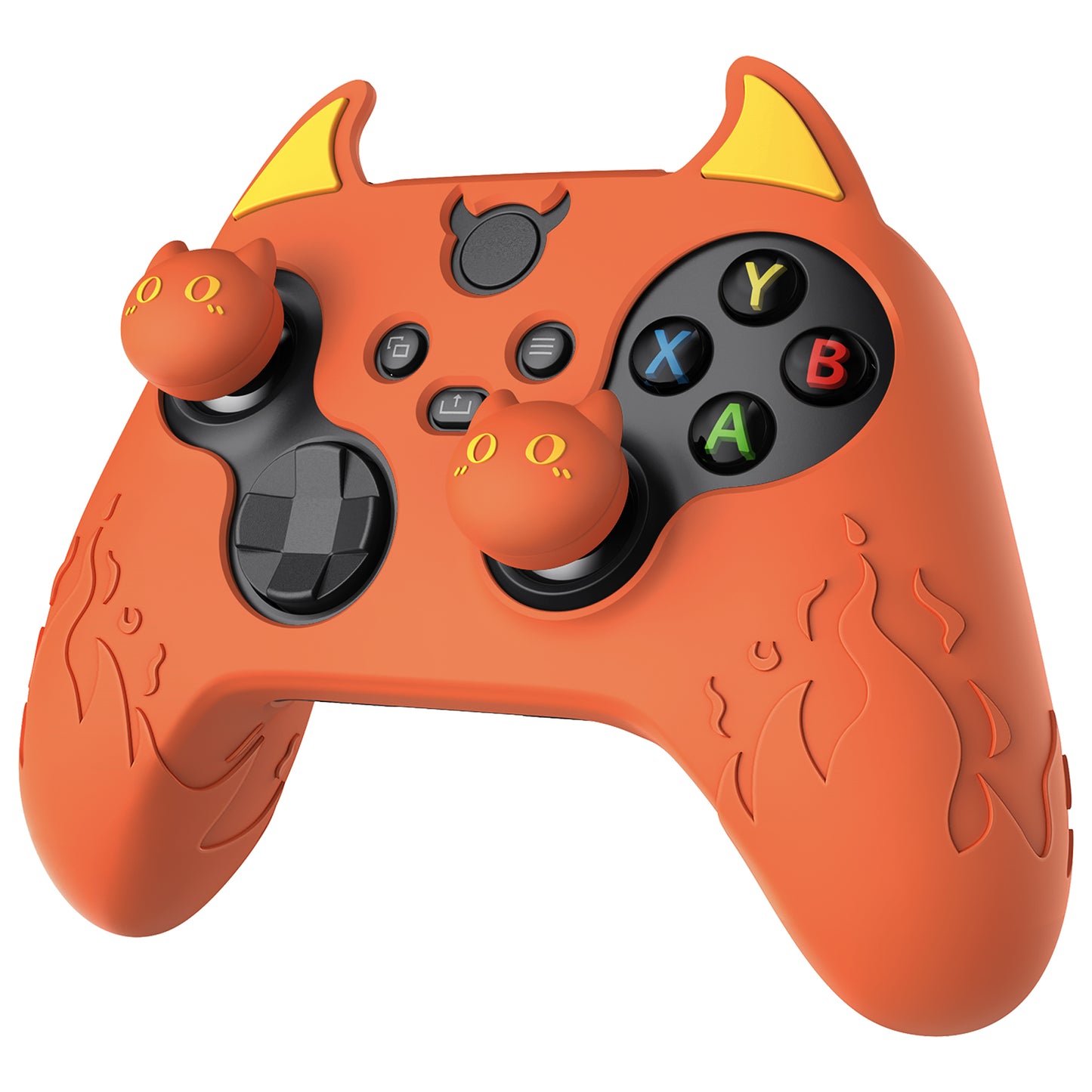 PlayVital Cute Demon Silicone Cover with Thumb Grip Caps for Xbox Series X/S Controller & Xbox Core Wireless Controller - Burnt Orange - PUKX3P004 PlayVital