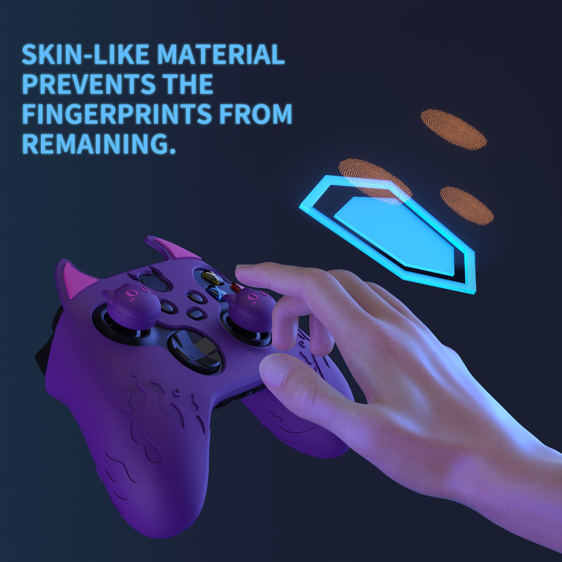 PlayVital Cute Demon Silicone Cover with Thumb Grip Caps for Xbox Series X/S Controller & Xbox Core Wireless Controller - Purple - PUKX3P003 PlayVital