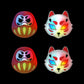 PlayVital Cute Universal Illuminated LED Thumbstick Grips for ps5 & ps4 & Xbox Series X/S & Xbox One & Switch Pro Controller - Daruma & Kitsune PlayVital