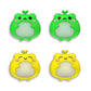 PlayVital Cute Universal Illuminated LED Thumbstick Grips for ps5 & ps4 & Xbox Series X/S & Xbox One & Switch Pro Controller - Frog Green & Yellow - PJM6001 PlayVital
