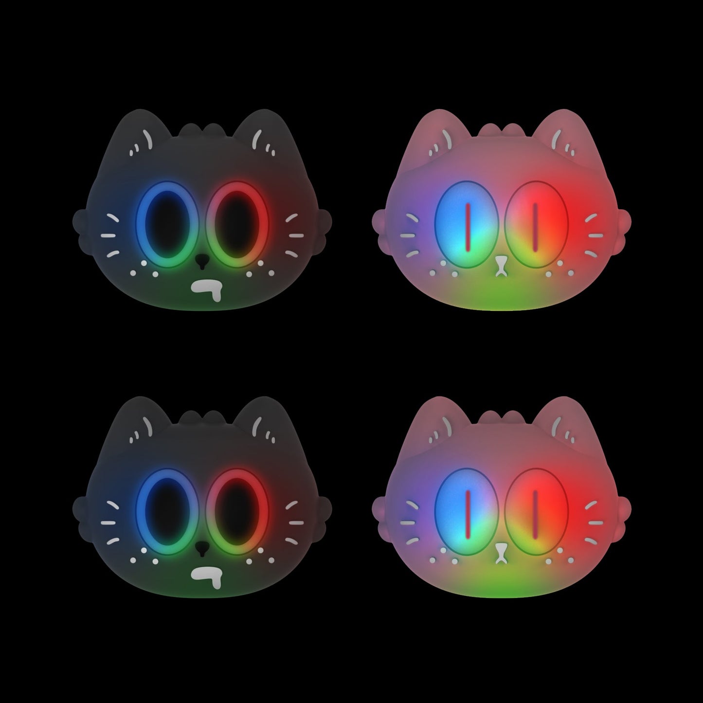 PlayVital Cute Universal Illuminated LED Thumbstick Grips for ps5 & ps4 & Xbox Series X/S & Xbox One & Switch Pro Controller - Moonlight Cat PlayVital