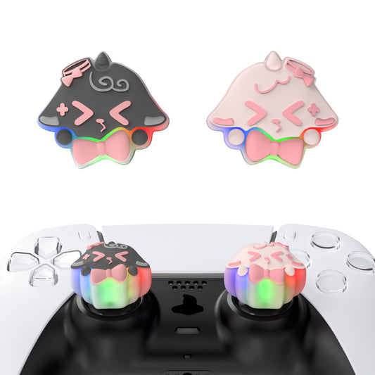 PlayVital Cute Universal Illuminated LED Thumbstick Grips for ps5 & ps4 & Xbox Series X/S & Xbox One & Switch Pro Controller - Needy Sheep PlayVital