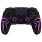 PlayVital Cyber Spider Design Silicone Case for PS5 Controller with 2 Thumb Grips and 6 Sticker, Compatible with Charging Dock - Black & Purple
