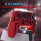 PlayVital Cyber Spider Design Silicone Case for PS5 Controller with 2 Thumb Grips and 6 Sticker, Compatible with Charging Dock - Red & Black PlayVital