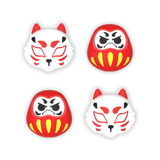 PlayVital Daruma & Kitsune Cute Thumb Grip Caps for Nintendo Switch & Switch OLED & Switch Lite playvital