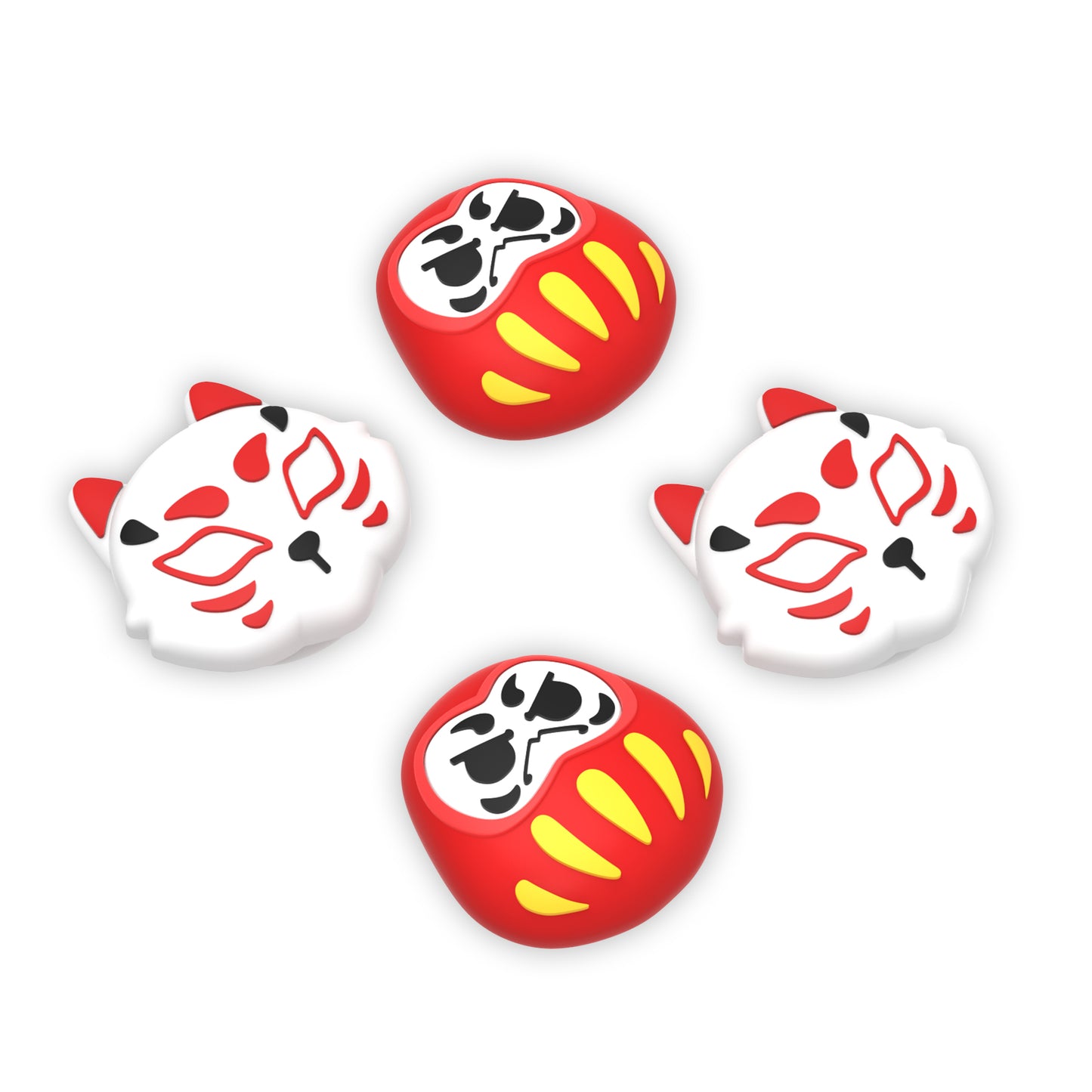 PlayVital Daruma & Kitsune Cute Thumb Grip Caps for Nintendo Switch & Switch OLED & Switch Lite playvital