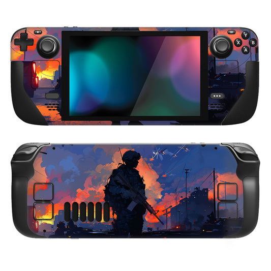 PlayVital Full Set Protective Skin Decal for Steam Deck, Custom Stickers Vinyl Cover for Steam Deck Handheld Gaming PC - Heroic Decision - SDTM081 PlayVital
